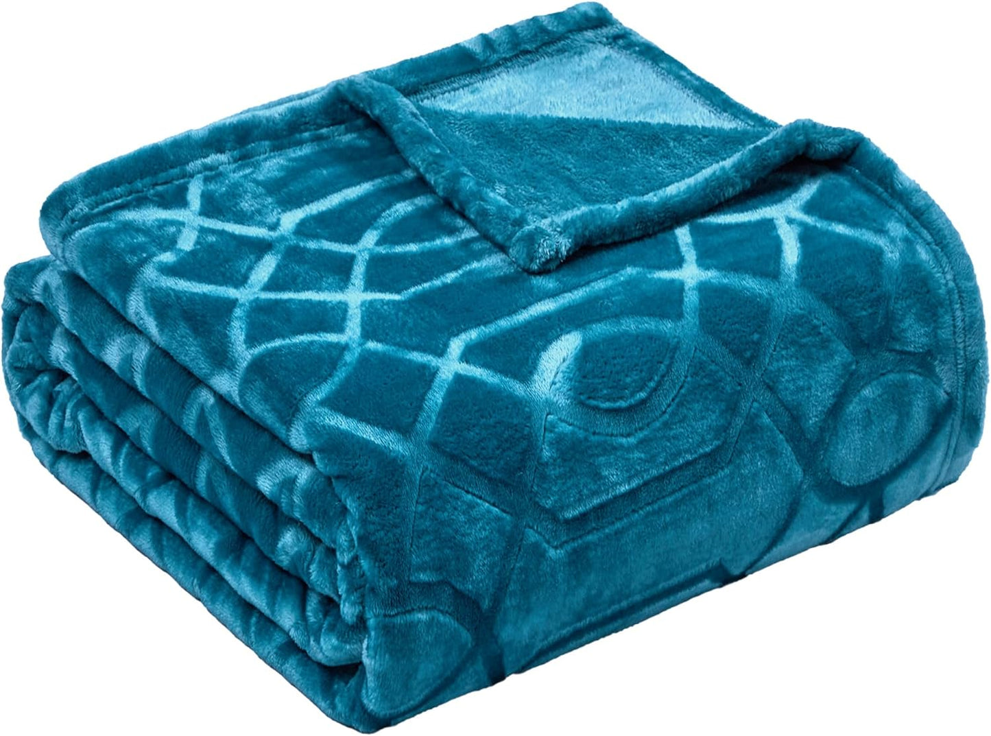 Soft Cozy Fleece Throw Blanket, 50x60 Inches – Lightweight Plush Blanket for Couch, Fuzzy 3D Jacquard Design, for Sofa, Bed & Travel - Dark Grey