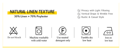 Natural Linen Curtains 84 inch Long 2 Panels Set, Grommet Top Thick Linen Burlap Semi Sheer Vertical Drapes Privacy Assured with Light Filtering for Bedroom/Living Room, W55 x L84