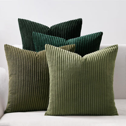 Throw Pillow Covers Cushion Cases, Set of 4 Soft Velvet Modern Double-Sided Designs, Mix and Match for Boho Farmhouse Fall Home Decor (18x18 inch, Orange/Teal)