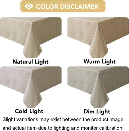 Linen Textured Table Cloths 60 x 120 Inch Premium Solid Tablecloth Spill-Proof Waterproof Table Cover for Dining Buffet Feature Extra Soft and Thick Fabric Wrinkle Free, Taupe