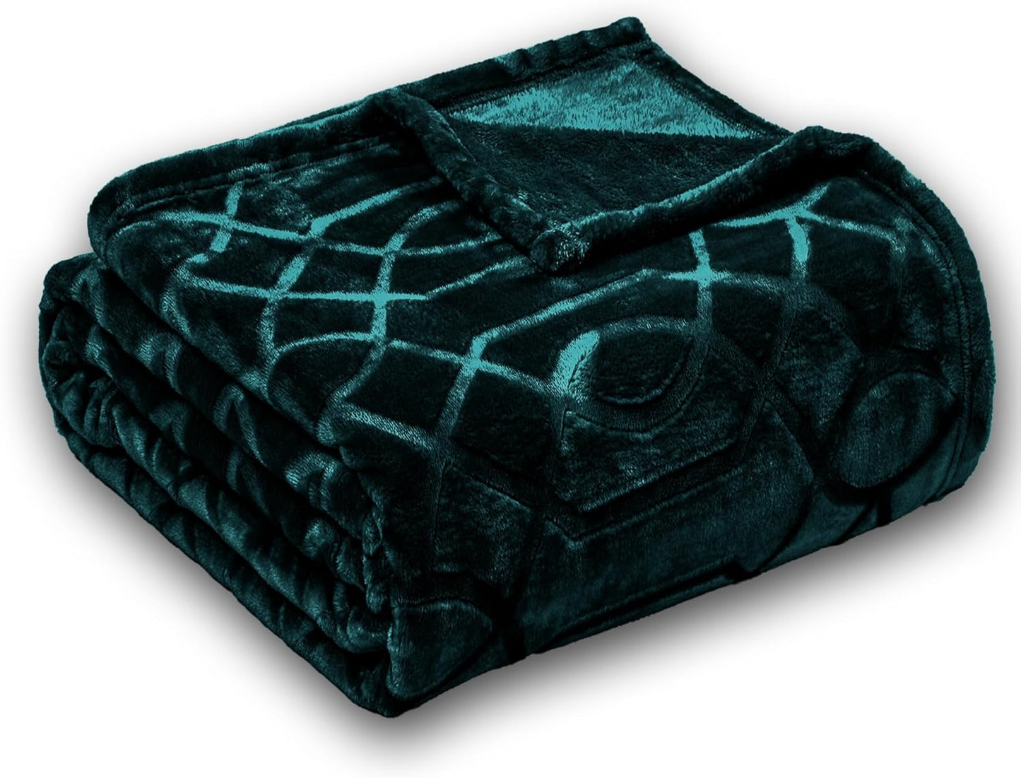 Soft Cozy Fleece Throw Blanket, 50x60 Inches – Lightweight Plush Blanket for Couch, Fuzzy 3D Jacquard Design, for Sofa, Bed & Travel - Dark Grey