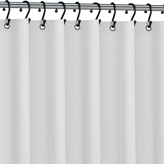 No Smell Shower Curtain Liner 72x72 White - PEVA Plastic Shower Curtain for Bathroom, PVC-Free Waterproof Shower Liner with Metal Grommets and Magnet-Weighted Bottom Hem - Washable Inner Liner