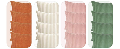 MIULEE Boho Farmhouse Sage Green Throw Pillow Covers 18x18 Inch Set of 4 Mordern Nordic Cushion Covers Soft Corduroy Spring Home Decor for Couch Bed Sofa Living Room Forest Green