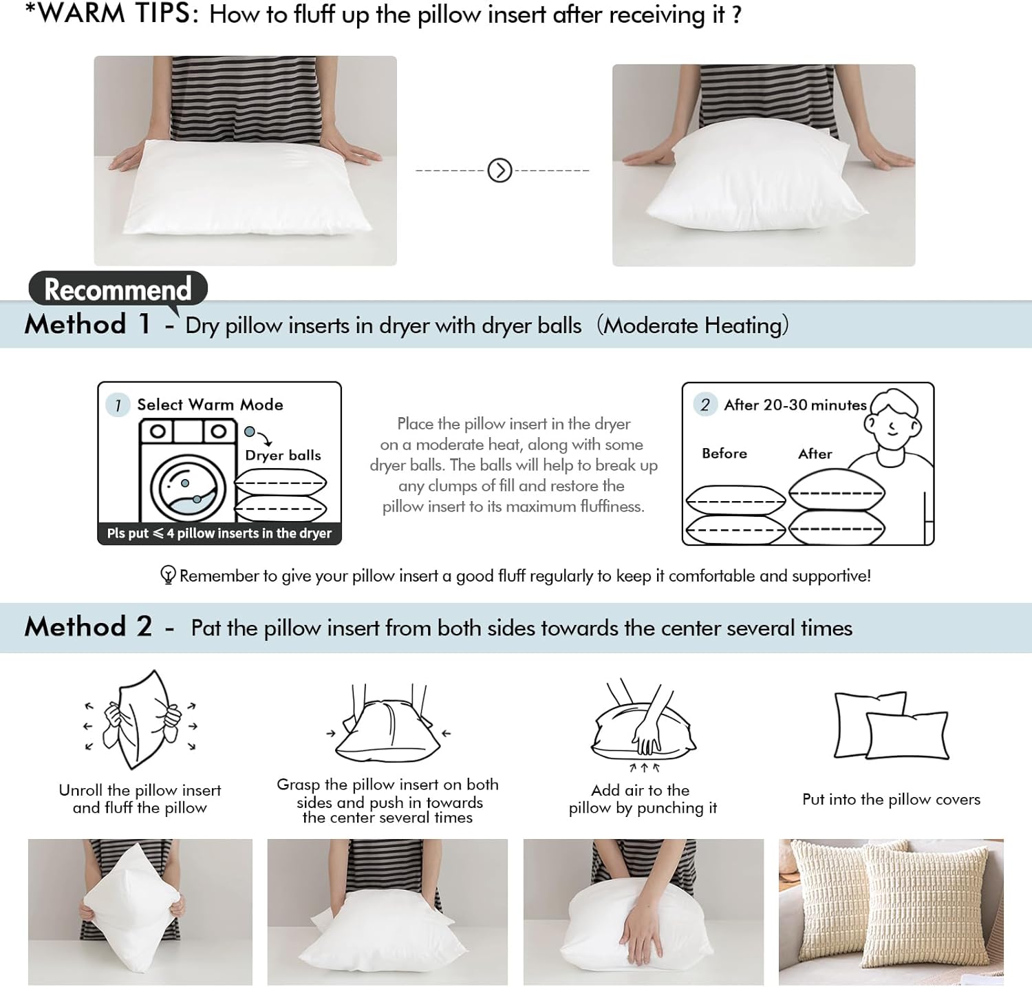 MIULEE 26x26 Euro Pillow Inserts,Set of 2 Down Feather Throw Pillows for Couch Sofa Bed, Decorative Fluffy Throw Pillow Inserts Cotton Fabric,White