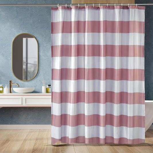 Bathroom Shower Curtain, Water Resistant Fabric with Rust Proof Grommets & Hooks, Weighted Hem, Machine Washable, 72"x72", Light Brown, Beige