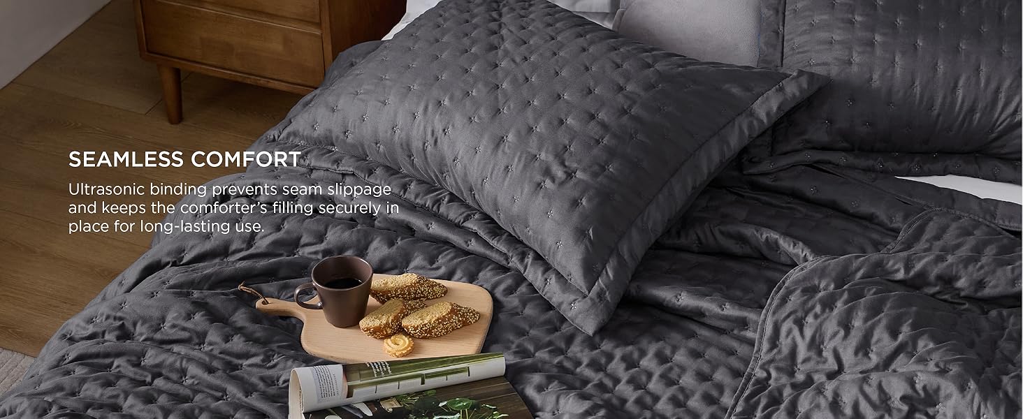 Quilts Queen Size - Bright White Bedspread Queen Size & Lightweight Comforter, Modern Coverlet with Clover Pattern, Ultra Soft All-Season Bedding, 90 x 96 Inches | Stitch-Free Quilting, Lightweight, Summer Bedding Set, Machine Washable, Pet-Friend