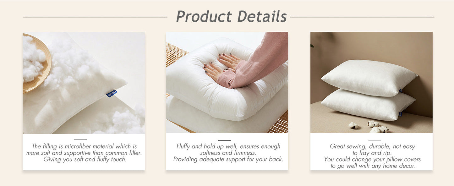 MIULEE Pillow Insert 12x20 Inch, Decorative Rectangle Throw Pillow Insert, Premium Fluffy Pillow Forms Stuffer for Sofa Couch Living Room